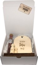 Geschenkbox liefste PETER | roze | nichtje | peg doll | houten poppetje | liefste peter | peter vragen | peter worden | peetoom vragen | peetoom worden | cadeau | geschenkdoos | giftbox