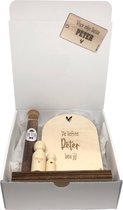Geschenkbox liefste PETER | okergeel | neefje | peg doll | houten poppetje | liefste peter | peter vragen | peter worden | peetoom vragen | peetoom worden | cadeau  | geschenkdoos | giftbox