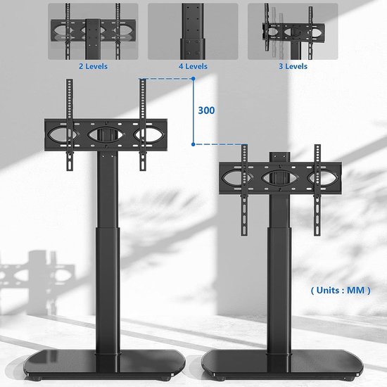 Mobiele tv-standaard met wielen Universele tv-standaard met kabelbeheer, zwarte universele stalen rol-tv-standaard op wielen, 32- 70 plasma/LCD/LED OLED- tv's Rollende tv-standaard