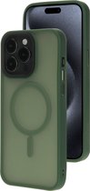 Mobiparts hoesje geschikt voor Apple iPhone 15 Pro Max - Hardcover - MagSafe - Groen