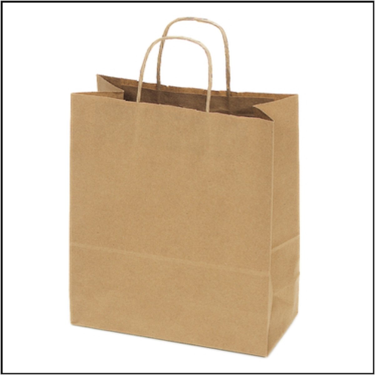 50 papieren draagtassen BRUIN kraft extra groot (46 x 16 x 49) Papieren Draagtas met Gedraaid Papieren Koord - Hoogwaardig Natron Kraft Papier - 140 grams Dikte - Milieuvriendelijk en Stijlvol - Ideaal voor Geschenken en Kleine Aankopen
