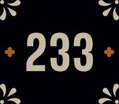 Huisnummerbord nummer 233 | Huisnummer 233 |Zwart huisnummerbordje Dibond | Luxe huisnummerbord