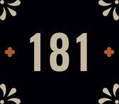 Huisnummerbord nummer 181 | Huisnummer 181 |Zwart huisnummerbordje Dibond | Luxe huisnummerbord