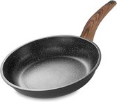 Pan, koekenpan 20 cm, inductiegeschikte pan met antiaanbaklaag en echte steendeeltjes voor alle soorten fornuizen