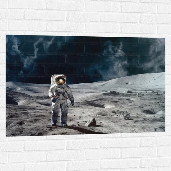 Muursticker - Astronaut - Planeet - Mens - Ruimte - Pak - 105x70 cm Foto op Muursticker