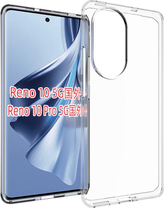 Oppo Reno10 - Reno10 Pro Hoesje - MobyDefend Transparante TPU Gelcase - Volledig Doorzichtig - GSM Hoesje - Telefoonhoesje Geschikt Voor Oppo Reno10 - MobyDefend