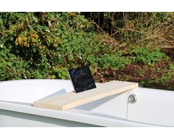 Badplank de luxe - tablet houder - neutraal - 70cm - Houten Badplank - universeel - cadeau - relax - praktisch
