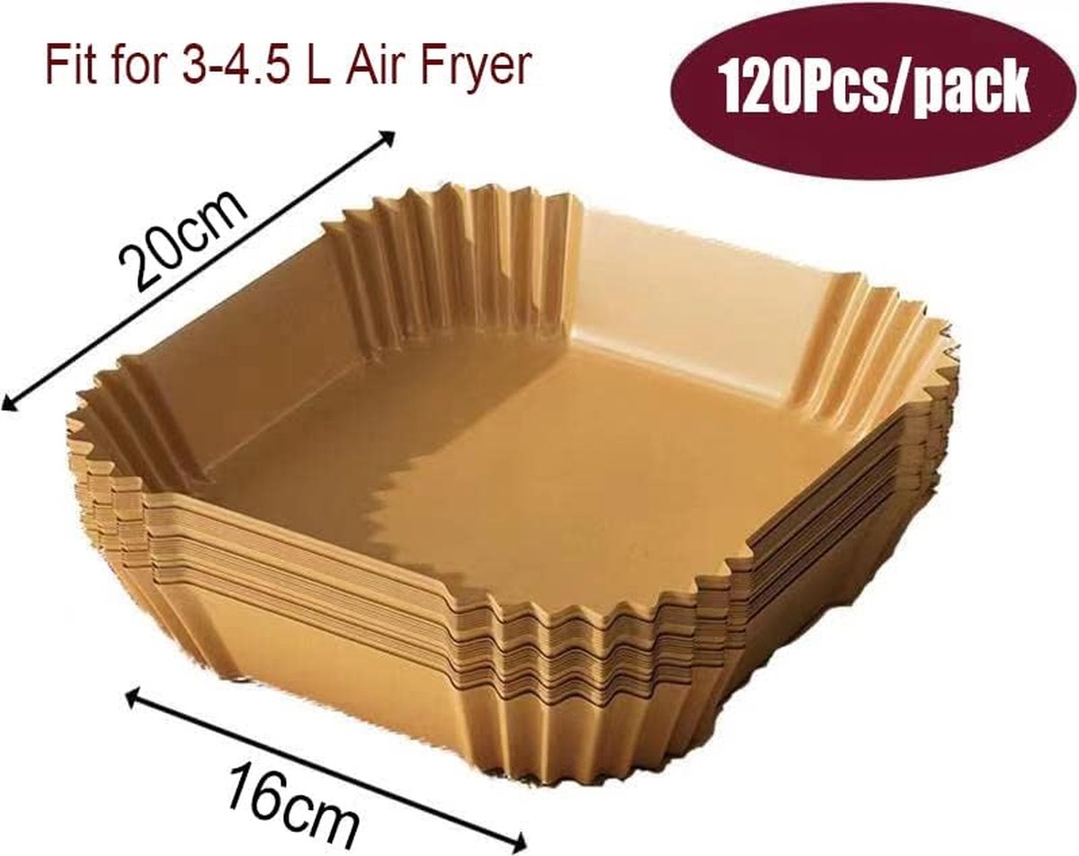 JOSPL 100 pcs papier sulfurisé inlay pour Airfryer, friteuse à air chaud,  papier