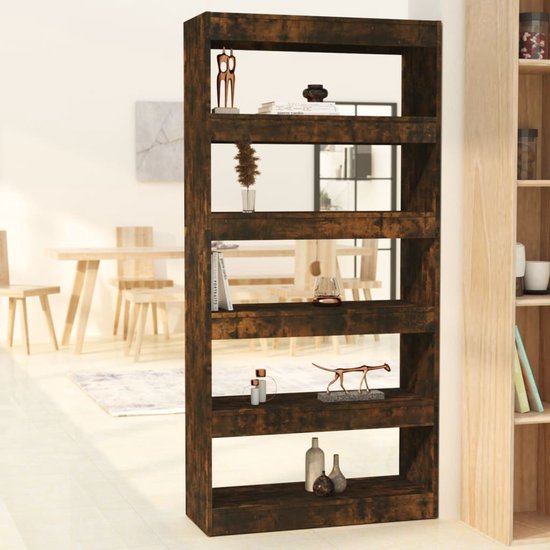 The Living Store Boekenkast Gerookt Eiken 80x30x166 cm - Stabiel en veelzijdig