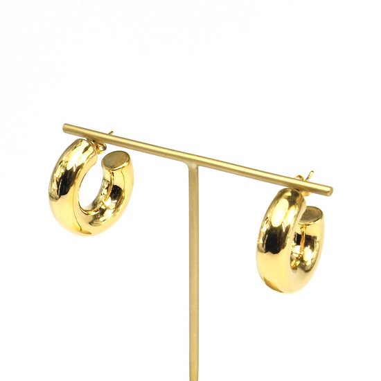 Oorbellen Tube Hoops [Goud,Zilver] | 18 karaat gouden plating | Messing - 2,7 cm | Buddha Ibiza