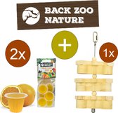 Back Zoo Nature Fruitkuipjes Sinaasappel - Vogelsnack - Inclusief Foerageerhouder - Foerageren