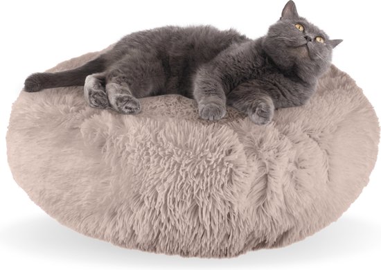 AdomniaGoods - Lit pour chat de Luxe - Lit pour chien - Coussin pour chat antidérapant - Coussin pour chien lavable - Marron 40 cm
