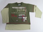 Trui - T shirt met lange mouw - Jongens - Kaki - Snoopy - 6 jaar 114