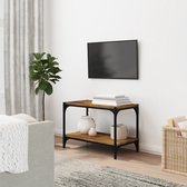 The Living Store Tv-meubel Industrieel - 60 x 33 x 41 cm - Gerookt Eiken