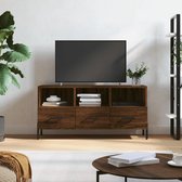 The Living Store TV-meubel Modern Bruineiken - 102 x 36 x 50 cm - Bewerkt hout en ijzer