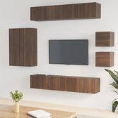 The Living Store Televisiemeubelset - TV-meubel - Bruineiken - 80x30x30cm - 4x 80x30x30cm - 2x 30.5x30x90cm - 2x 30.5x30x30cm
