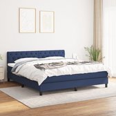 The Living Store Boxspringbed - Pocketvering Matras - Middelharde Ondersteuning - Verstelbaar Hoofdbord - Huidvriendelijk Topmatras - 203x160x78/88 cm