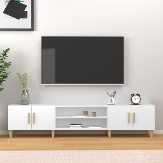 The Living Store TV-meubel - Trendy - TV-kast - 180 x 31.5 x 40 cm - Wit - Duurzaam materiaal