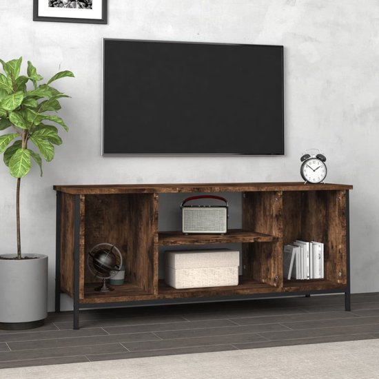The Living Store TV-meubel - Televisiekast - 102 x 35 x 45 cm - Gerookt eiken