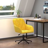 The Living Store Chaise de bureau pivotante velours jaune - Chaise de bureau