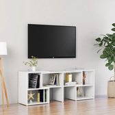 The Living Store TV-meubel - Modulair ontwerp - Hoogglans wit - Spaanplaat - 104 x 30 x 52 cm