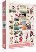 New York Puzzle Company - Vintage Images Flamingos and Flowers - 1000 stukjes puzzel