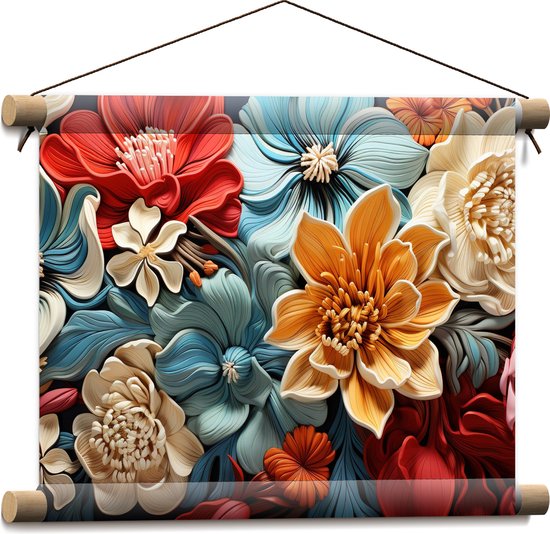 Textielposter - Bloemen - Kleuren - Vormen - 40x30 cm Foto op Textiel