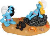 Smurfs Aquadella - Aquariumdecoratie - Vissen - Smurfen Strand Smurfin & Potige Smurf 16,2x9,6x9,3cm Meerkleurig - 1st