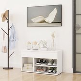 The Living Store Opbergbank - Schoenenkast - Wit - 80 x 30 x 45 cm - Montage vereist