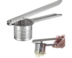RVS Aardappelpers - Diameter 8 cm - Lengte 25 cm - Pureestamper - Pureeknijper - Pureerder - Lange Levensduur