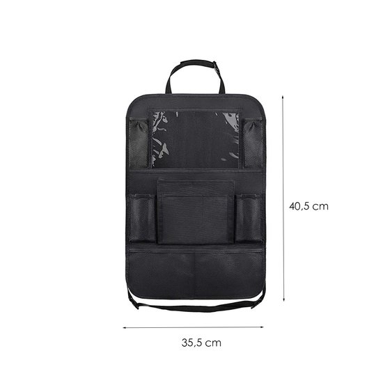 Autostoel Organizer met Tablet houder - 2 Stuks - Zwart - Kwalitatieve Stoelhouder - Opbergzak voor aan Autostoel - Autostoel Organizer Tablet Houder van Merkloos — afbeelding 3