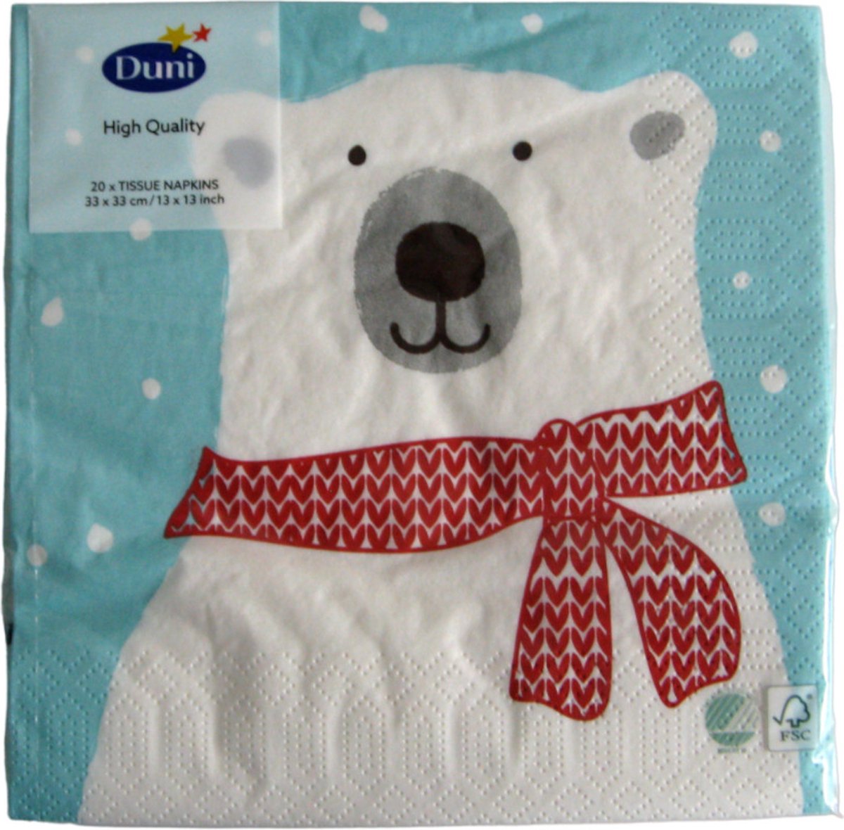 Servetten Duni Kerst "Polar Bear" 33x33cm 20 stuks
