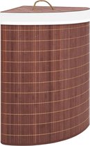The Living Store Hoekwasmand - 60L - Bamboe en geweven stof - 52.3 x 37 x 65 cm - Bruin