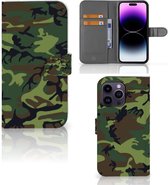 iPhone 15 Pro Max Portemonnee hoesje Army Dark