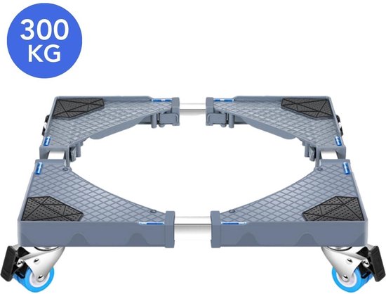 VanDijck® Wasmachine verhoger op wielen - Verhoging voor Wasmachine - Verstelbaar - Wasmachine Opbouwmeubel – Meubelverplaatser – Met 4 wielen- Max 300kg