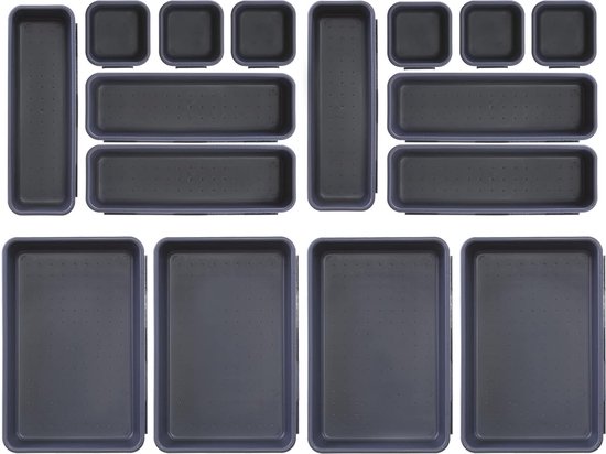 Cbilzxer Lade Organizer Set, 7 stuks lade-opbergsysteem met 3 maten, Polyester vilt, Lade Organizer Kantoor voor Office accessoires, dressing tafel, slaapkamer (Rosa