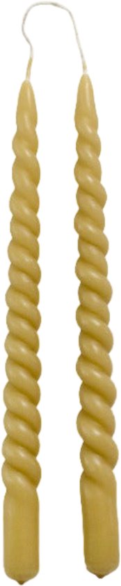 Rustik Lys - Swirl - Bougies Swirl - Sable - bougies torsadées - 2,1 x 29 cm - lot de 2 pièces
