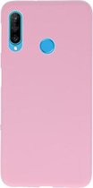 Bestcases Color Telefoonhoesje - Backcover Hoesje - Siliconen Case Back Cover voor Huawei P30 Lite - Roze
