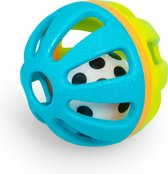 Sassy - Bal voor baby en peuter - Zachte buitenkant in contrasterende kleuren - Grijpbare vorm - rammelaargeluiden - Squish & Chime Ball