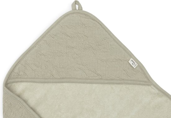 Jollein - Badcape 75x75cm - Baby Handdoek met Badcape, Omslagdoek, Badponcho - Soft Waves - Olive Green van Jollein — afbeelding 3
