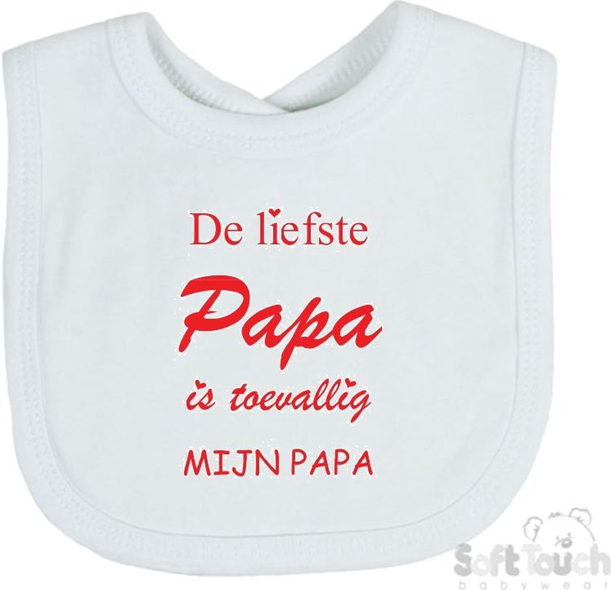 Goedkoopste Soft Touch Slabber De liefste papa is toevallig mijn papa Unisex Katoen Wit/rood Maat 33x22 Cm
