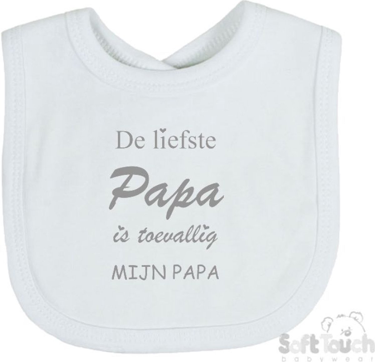 Goedkoopste Soft Touch Slabber De liefste papa is toevallig mijn papa Unisex Katoen Wit/grijs Maat 33x22 Cm