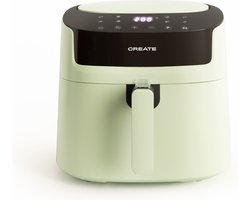 CREATE Fryer Air Pro Large Enkel 6,2 l Vrijstaand 1800 W Heteluchtfriteuse Zwart, Lichtgroen