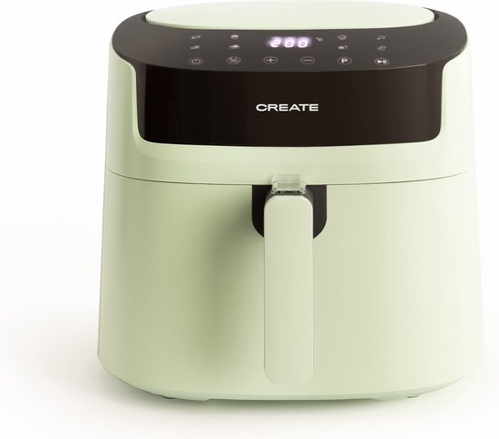 CREATE Fryer Air Pro Large Enkel 6,2 l Vrijstaand 1800 W Heteluchtfriteuse Zwart, Lichtgroen