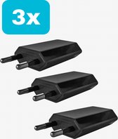 Gmedia - 5W Adapter - 3 stuks - USB stekker - USB lader - Reisstekker - Blokje - Universeel - Zwart - USB Charger