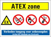 ATEX zone ontploffingsgevaar opslag bord - dibond met boorgaten 600 x 450 mm