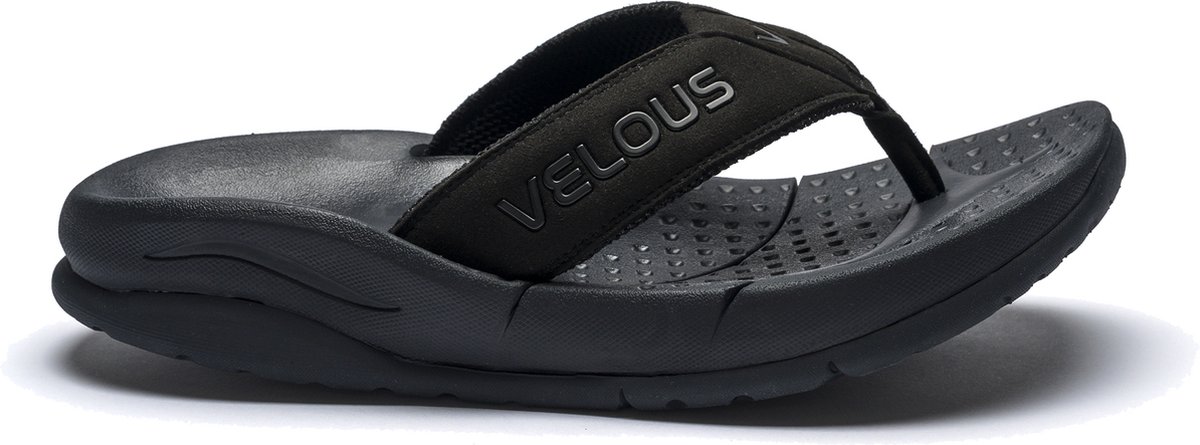 VELOUS Pacific Flip - Herstel Slipper - Unisex - Zwart/Zwart - Maat 42