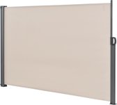 Uitschuifbare Windscherm Codie - Uitschuifbare Zijluifel - 160x300 cm - Staal en Stof - Luxe Look - Zandkleurig