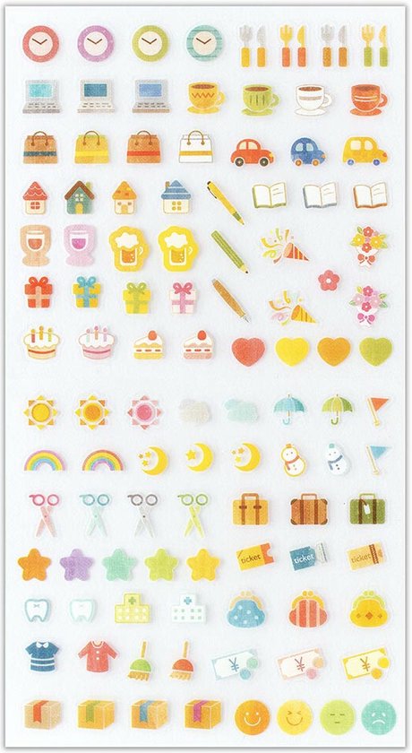 Kawaii stickers voor je agenda - 2x stickervel transparant - Plannerstickers Kawaii - Japanse Stickers - Mooi voor scrapbooking, journal en agenda - Planner Stickers - Stickervellen - Stickervellen Japan - Allemaalstickersenzo