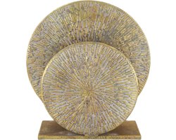 DKNC Tafellamp Moos - Staande Lamp Metaal - Industrieel - 28.5x8.5x29.5cm - Goud - Hoogwaardig materiaal - Tafellamp Slaapkamer - Staande lamp Woonkamer